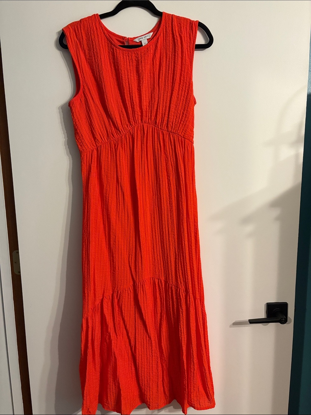Nine West Bright Orange Sleeveless Maxi Dress